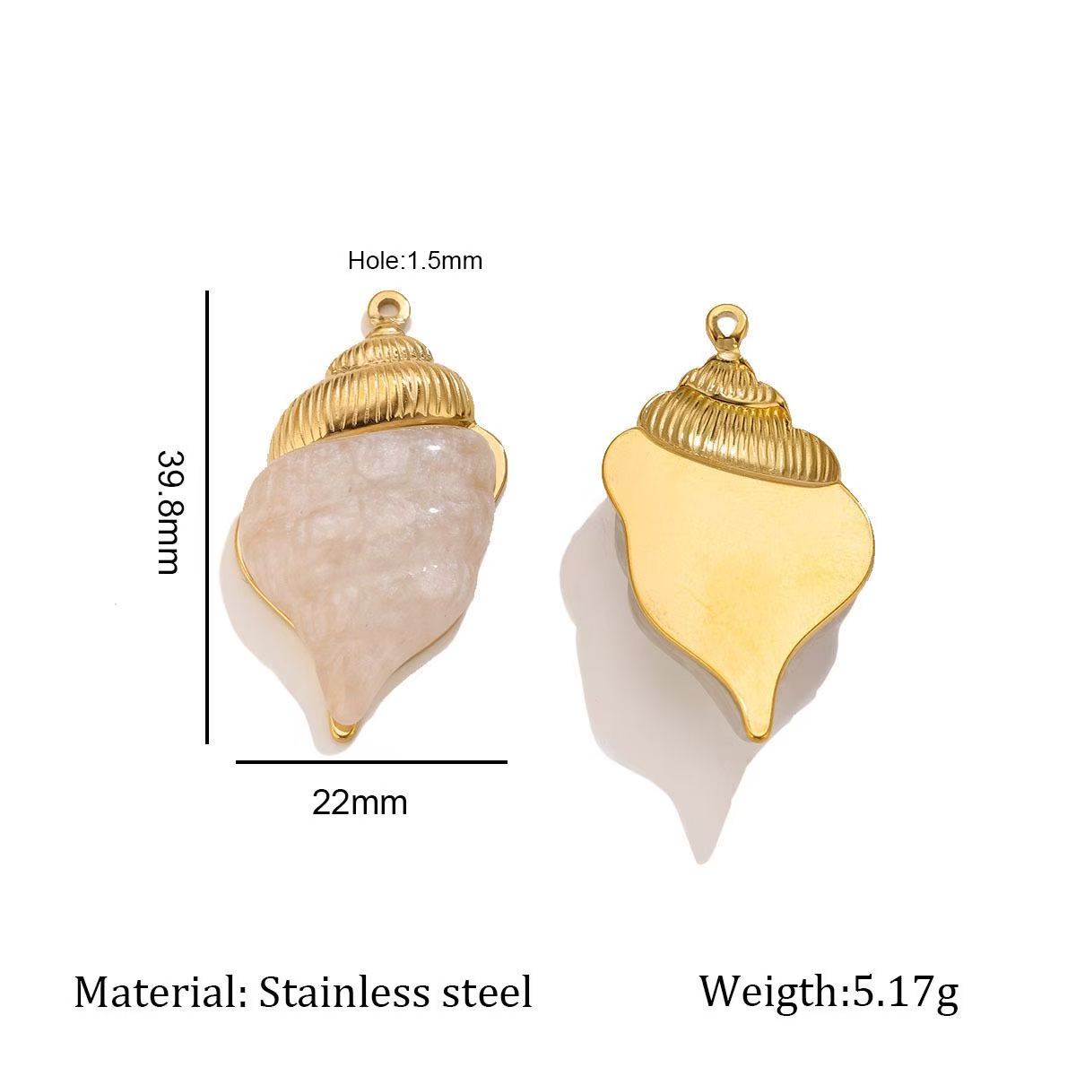 Lu Gold-Plated Stainless Steel Mother-of-Pearl Pendant