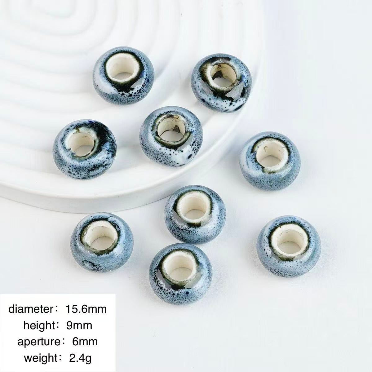 Lu 100Pcs Chinese Jingdezhen Porcelain Beads
