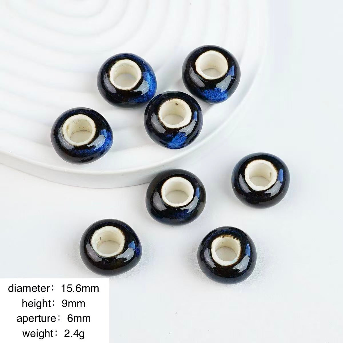 Lu 100Pcs Chinese Jingdezhen Porcelain Beads
