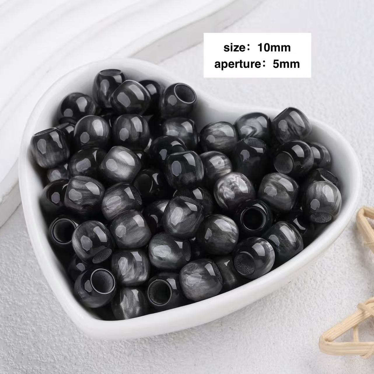 Lu 100pcs Multicolor Cat Eye Resin Beads
