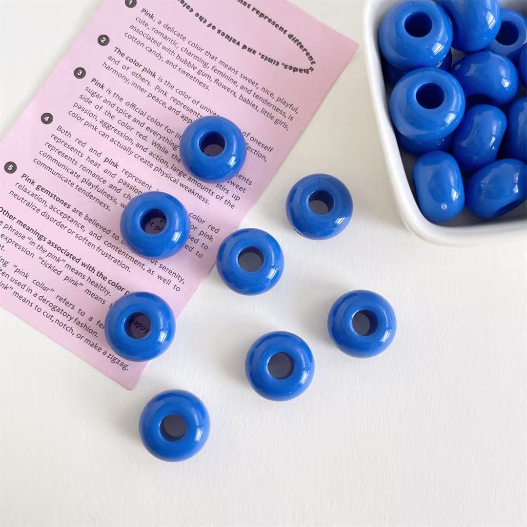 Lu 100pcs Acrylic Large Hole Wheel Beads