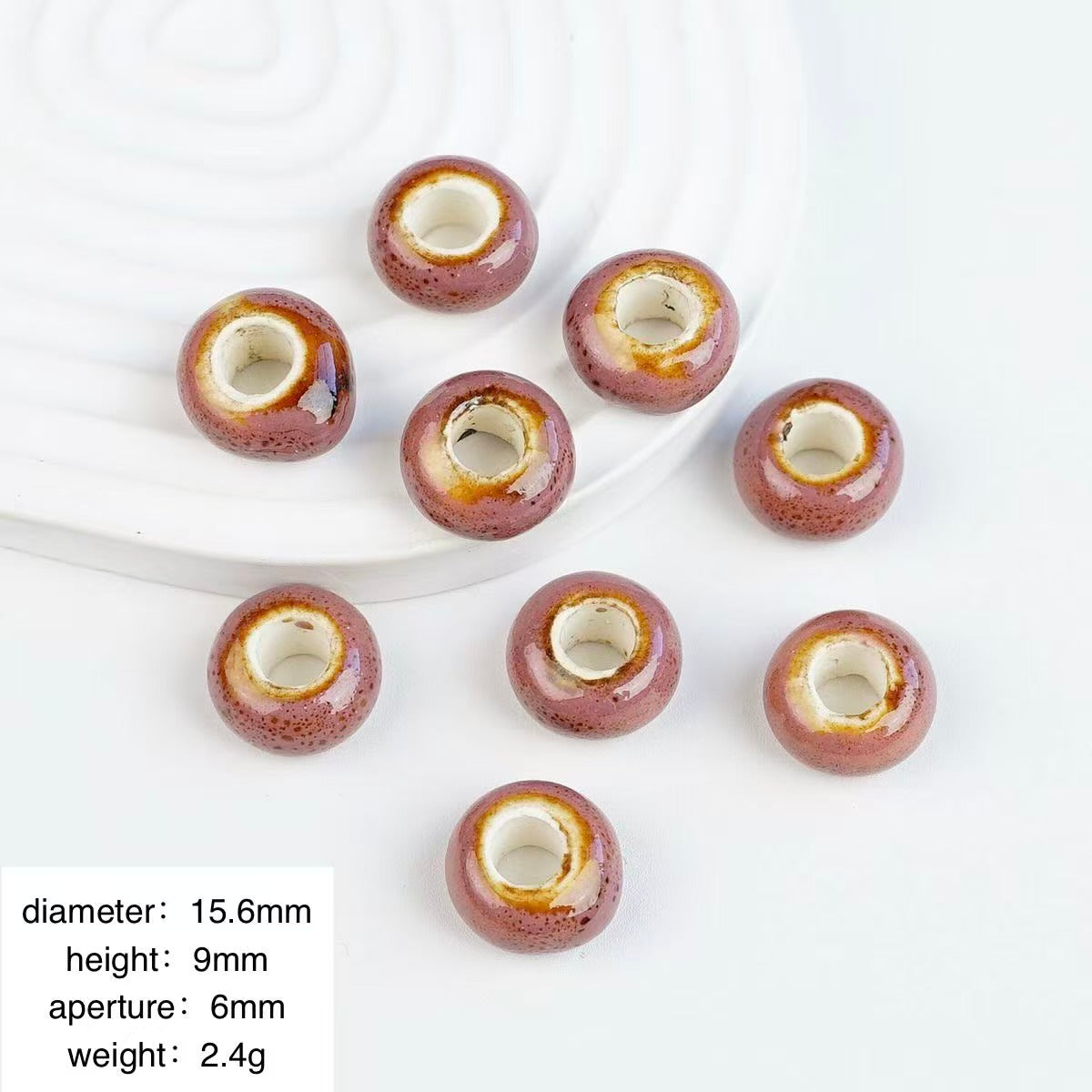 Lu 100Pcs Chinese Jingdezhen Porcelain Beads