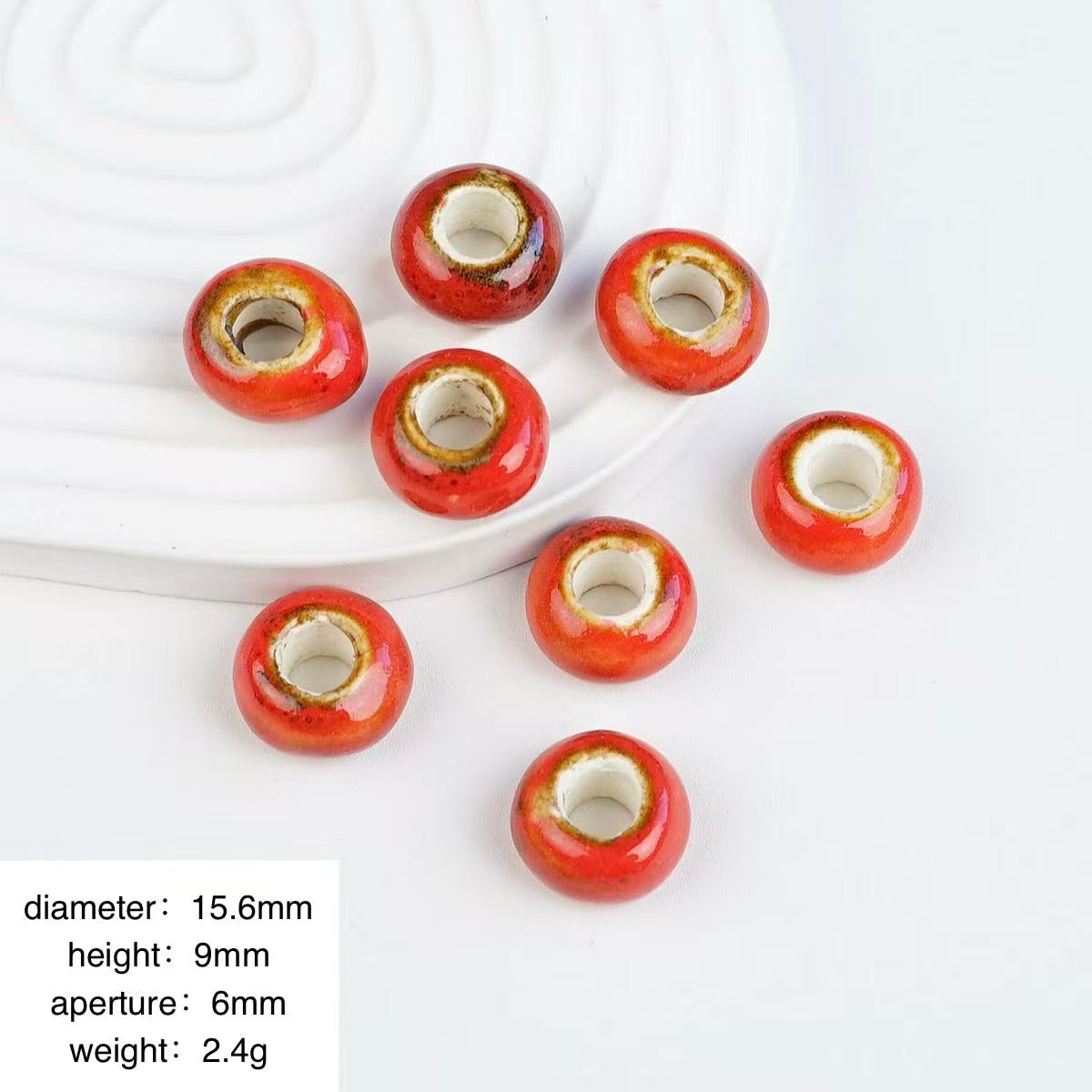 Lu 100Pcs Chinese Jingdezhen Porcelain Beads