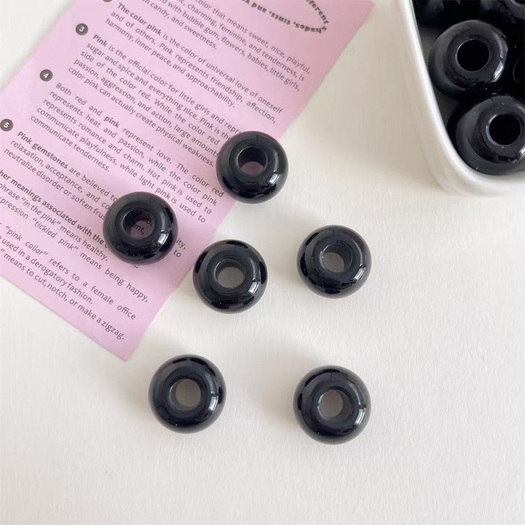 Lu 100pcs Acrylic Large Hole Wheel Beads