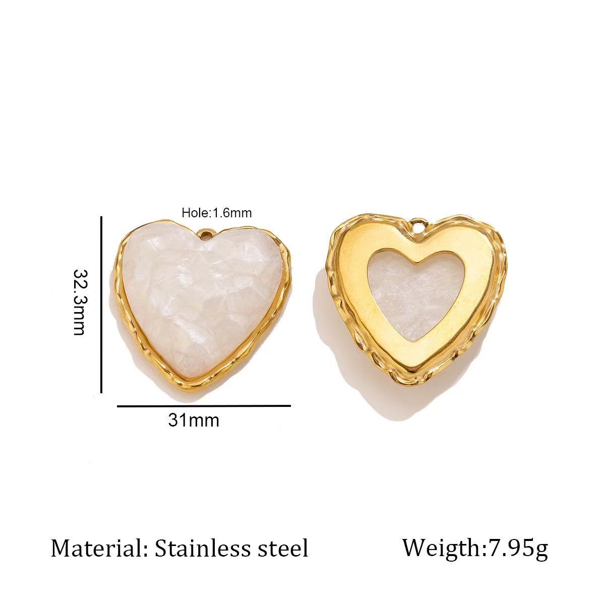 Lu Gold-Plated Stainless Steel Mother-of-Pearl Pendant