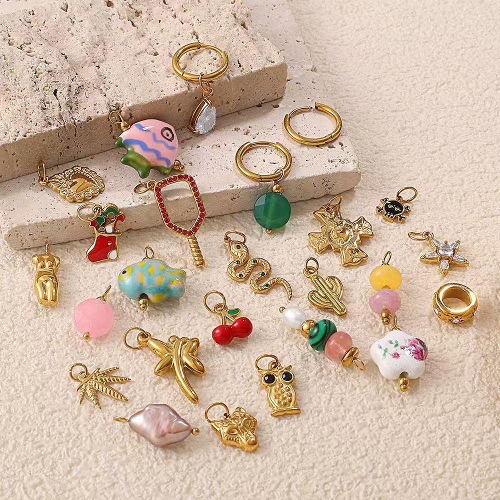 Lu DIY Multi-Style Charm Stainless Steel Plated With 18k Gold