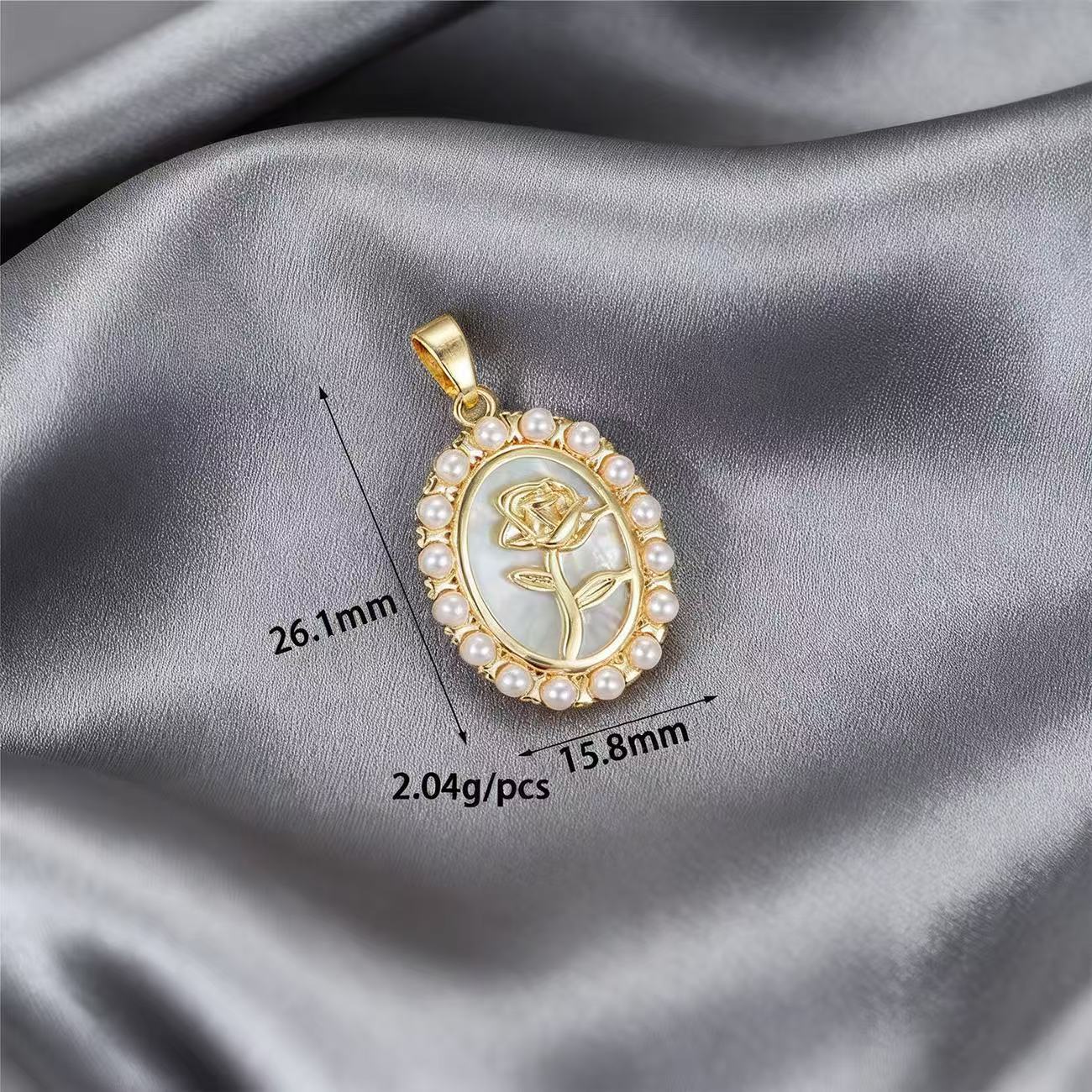 Lu White Mother-of-Pearl Rhinestone Multi-Style Pendants