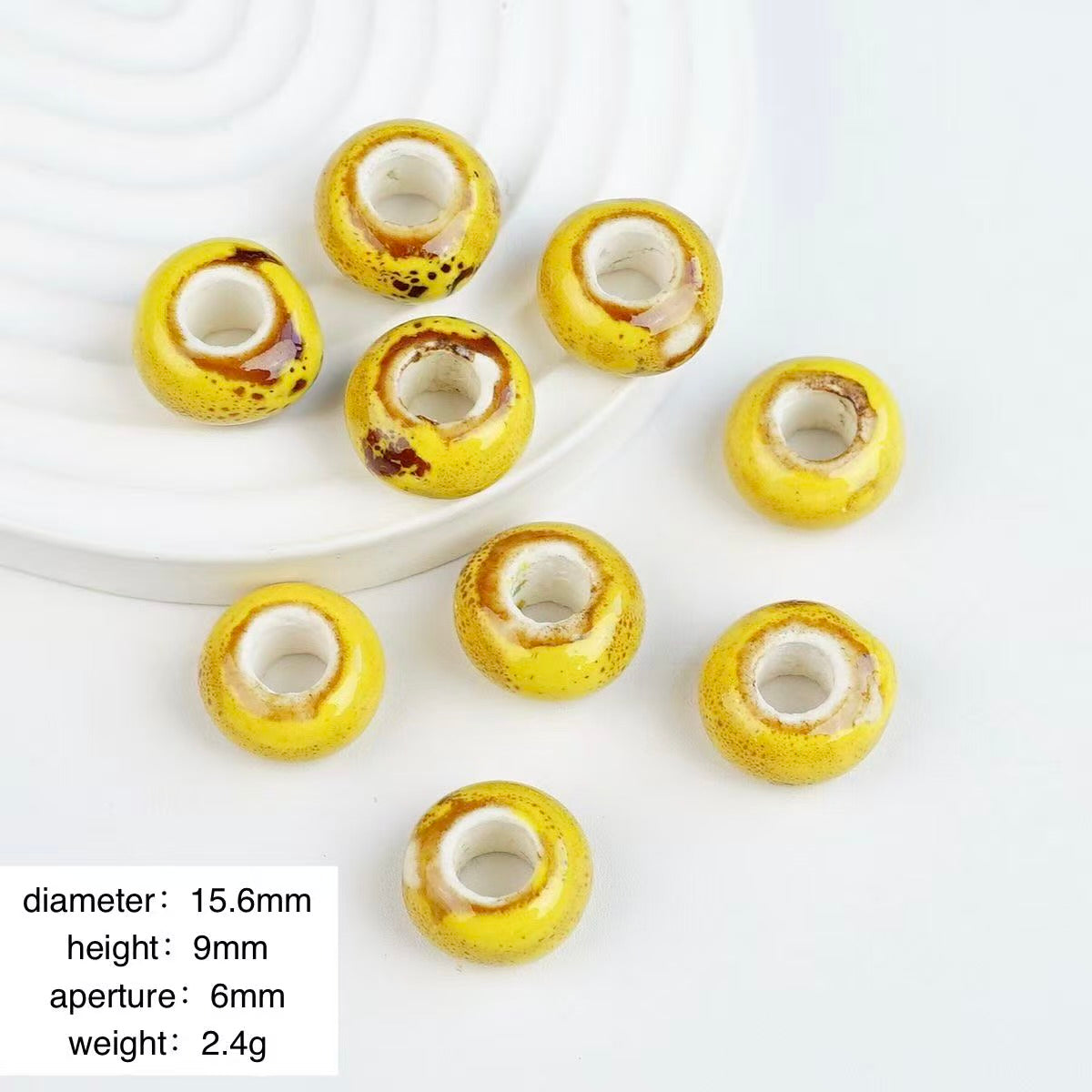 Lu 100Pcs Chinese Jingdezhen Porcelain Beads