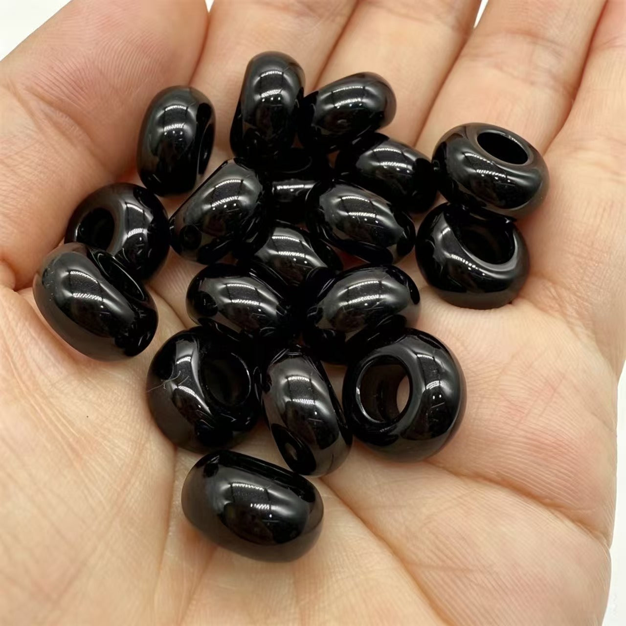 Lu 200pcs Acrylic Candy Color Large-Hole Abacus Beads