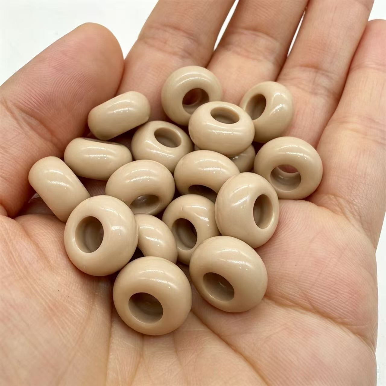 Lu 200pcs Acrylic Candy Color Large-Hole Abacus Beads
