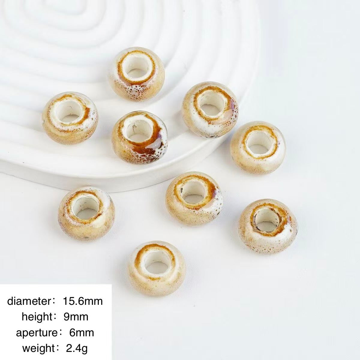 Lu 100Pcs Chinese Jingdezhen Porcelain Beads