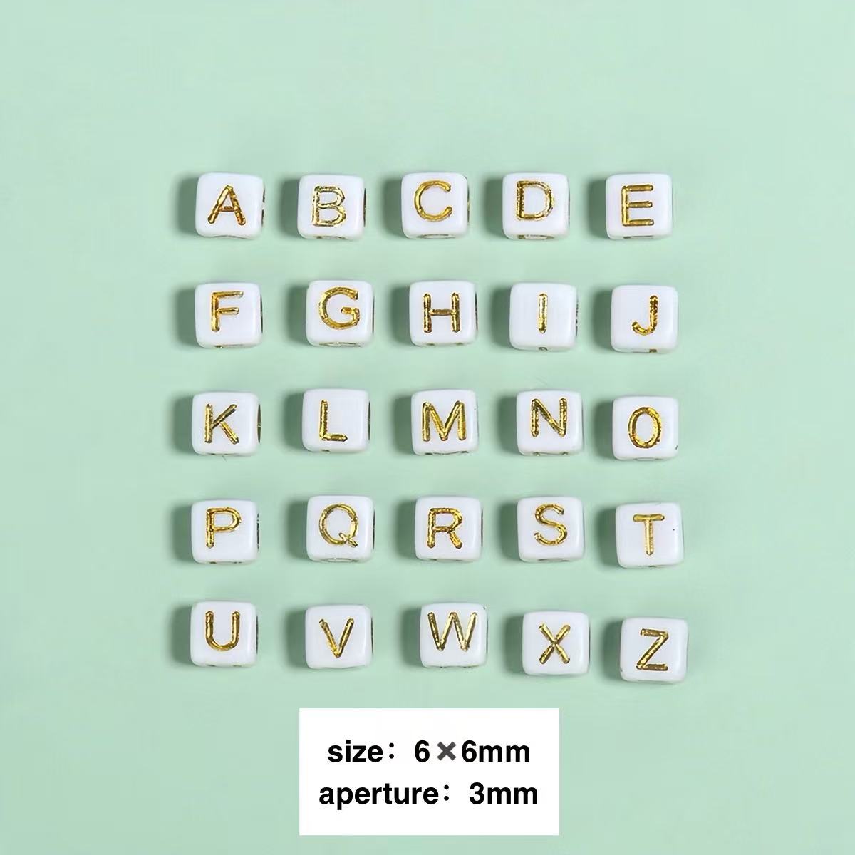 Lu 100Pcs Acrylic English letter beads A-Z