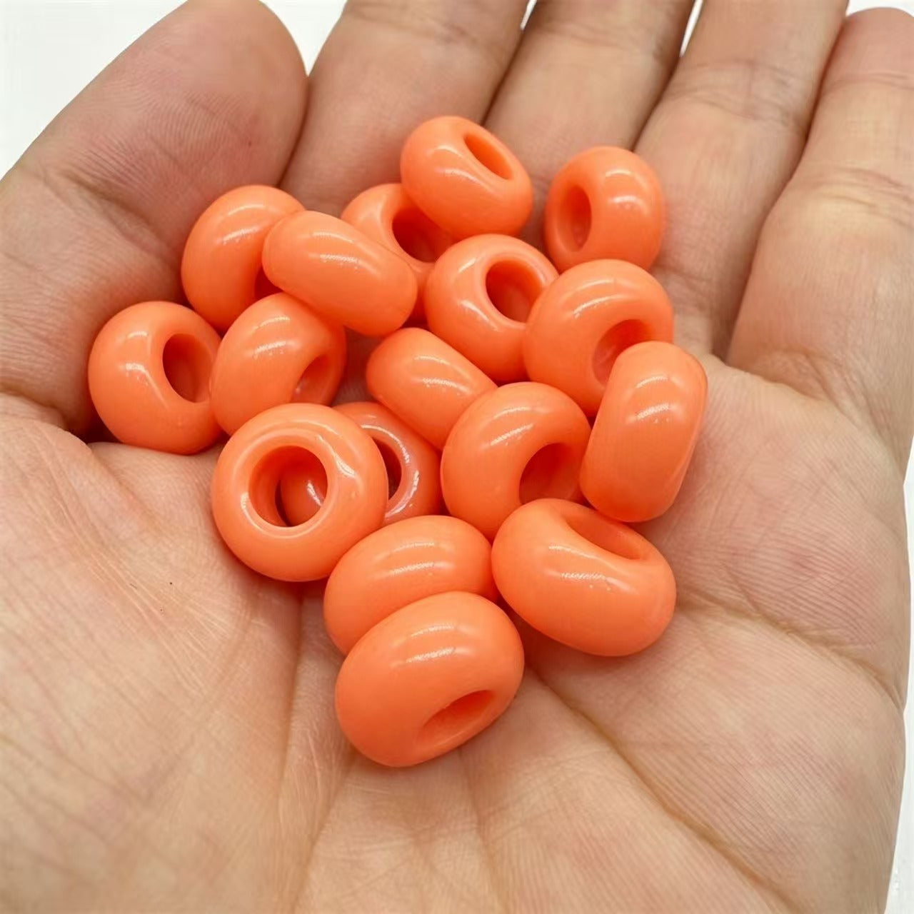Lu 200pcs Acrylic Candy Color Large-Hole Abacus Beads