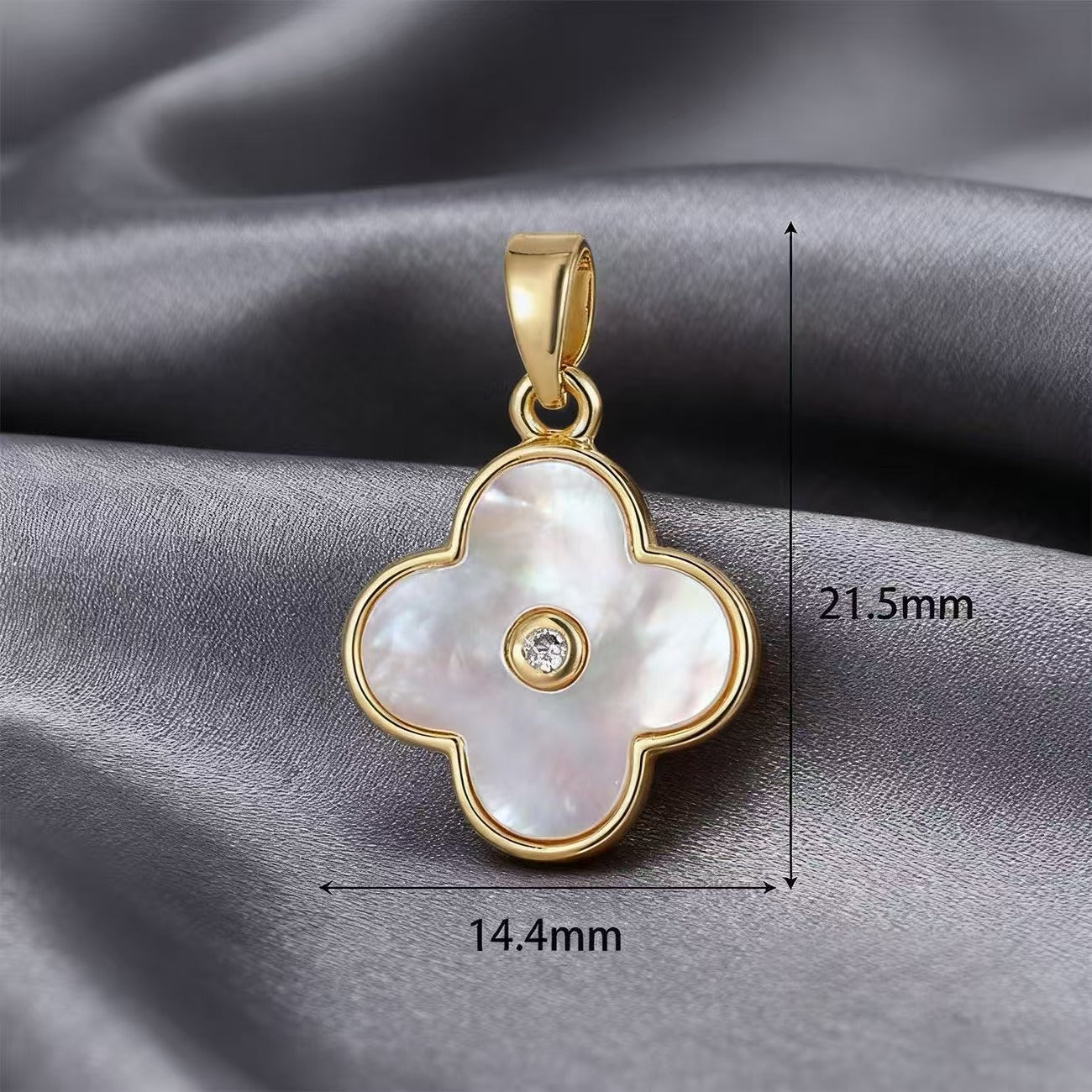 Lu White Mother-of-Pearl Rhinestone Multi-Style Pendants