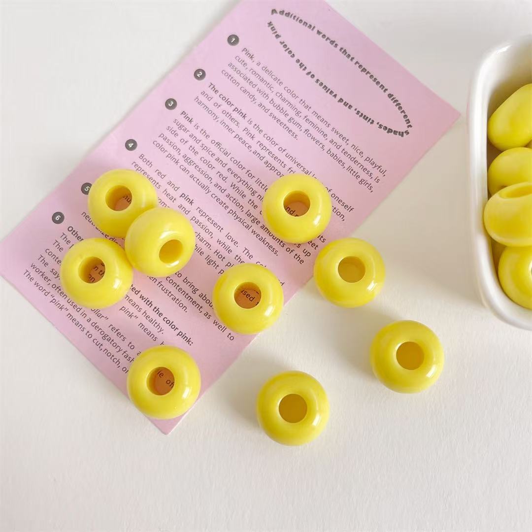 Lu 100pcs Acrylic Large Hole Wheel Beads