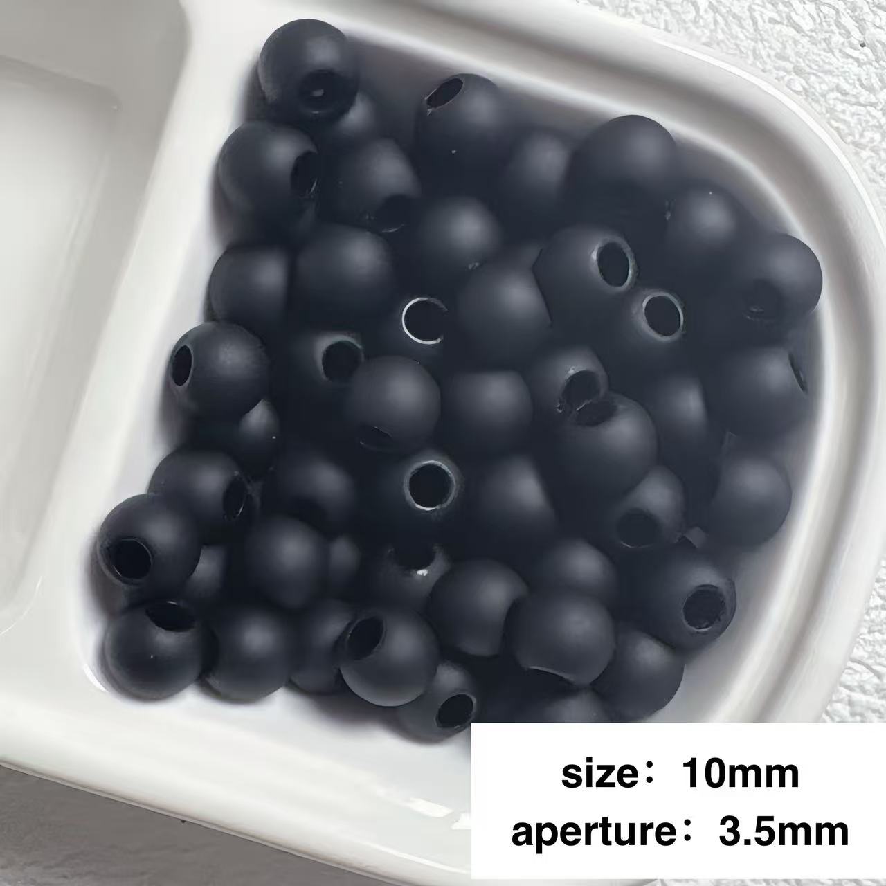 Lu 100pcs Macaron Matte Rubber Texture Colorful Beads