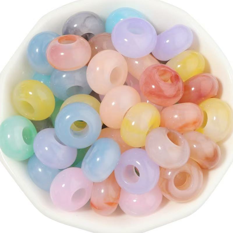 Lu 100pcs Transparent Acrylic Crystal Abacus Beads