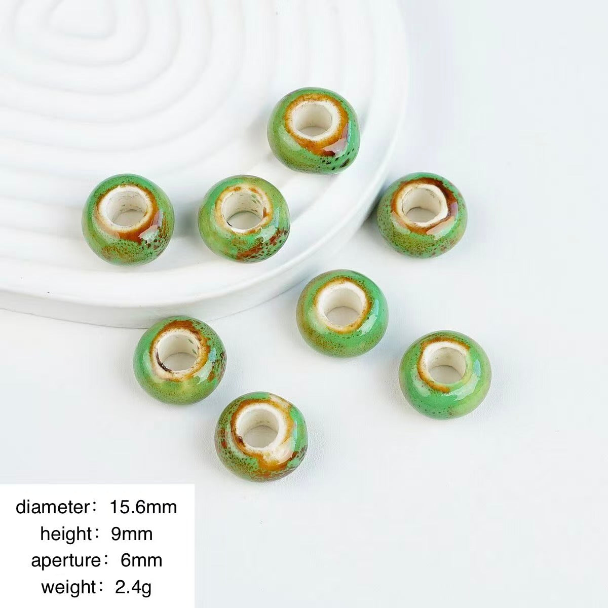 Lu 100Pcs Chinese Jingdezhen Porcelain Beads