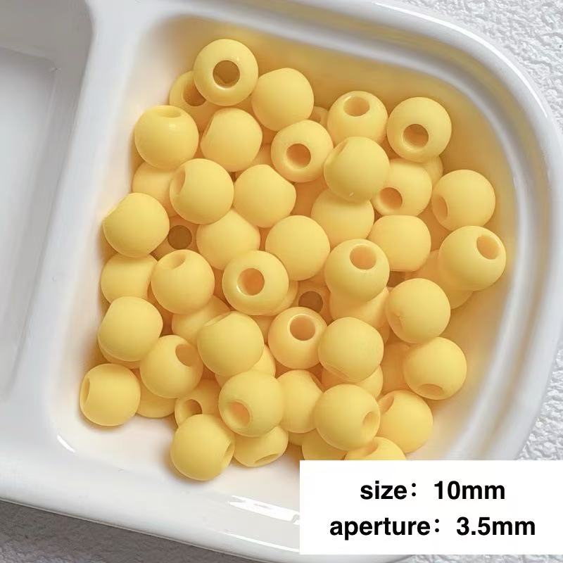 Lu 100pcs Macaron Matte Rubber Texture Colorful Beads
