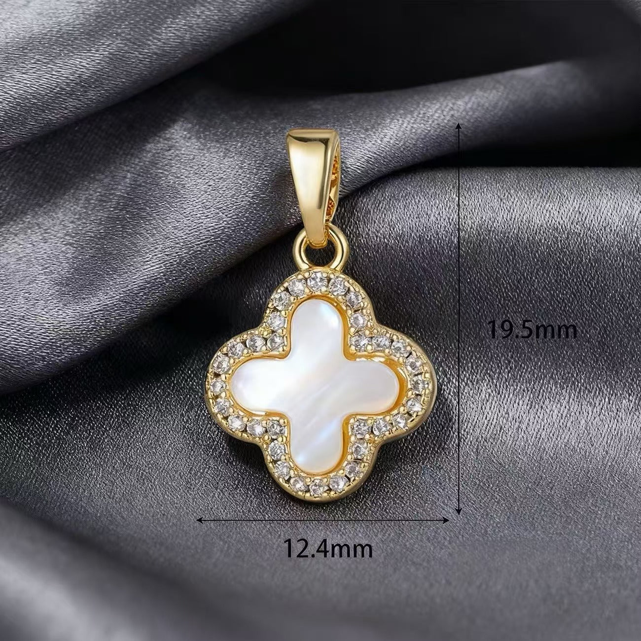 Lu White Mother-of-Pearl Rhinestone Multi-Style Pendants