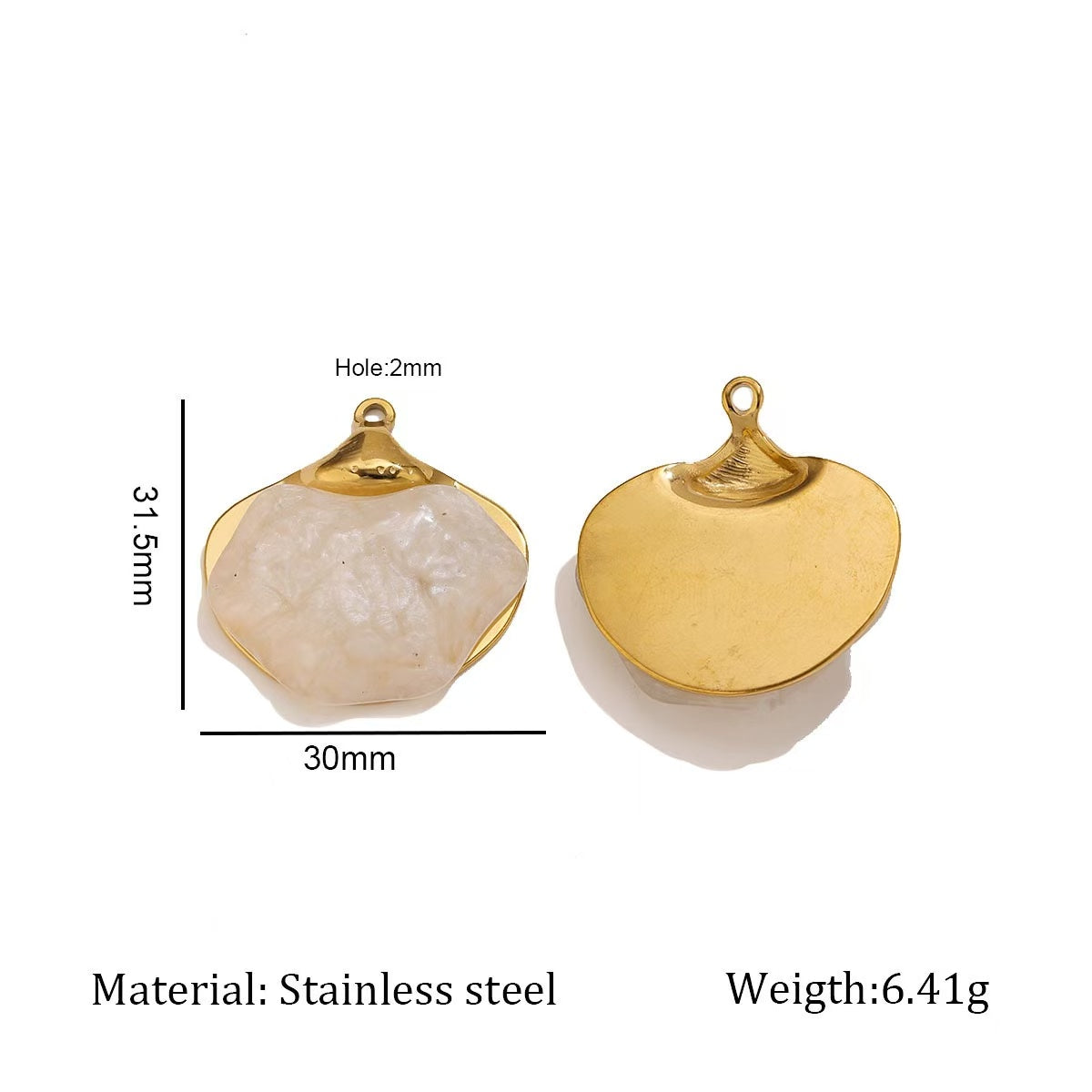 Lu Gold-Plated Stainless Steel Mother-of-Pearl Pendant