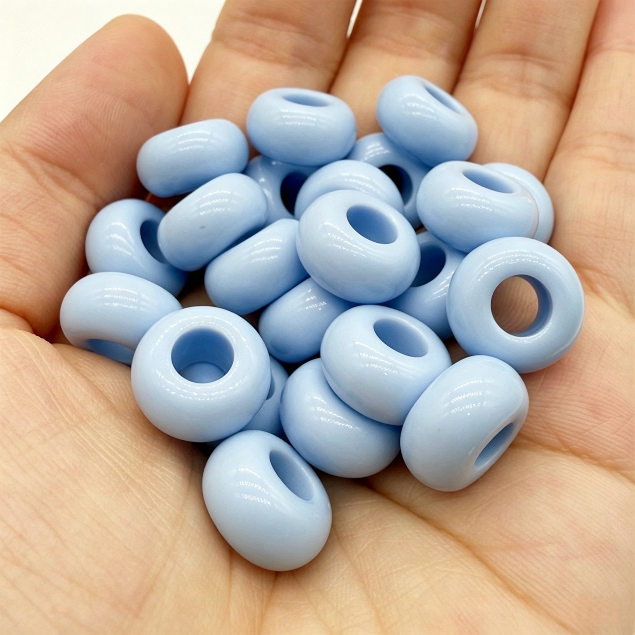 Lu 200pcs Acrylic Candy Color Large-Hole Abacus Beads