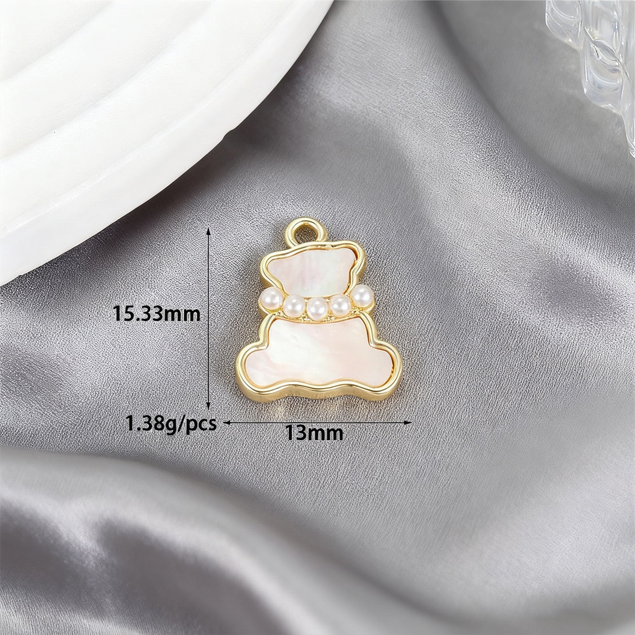 Lu White Mother-of-Pearl Rhinestone Multi-Style Pendants