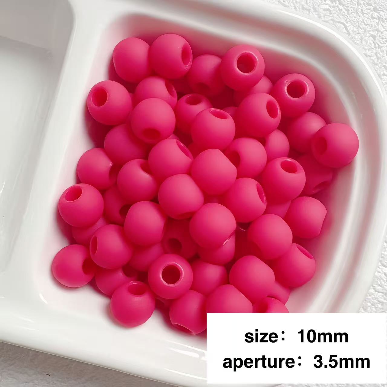 Lu 100pcs Macaron Matte Rubber Texture Colorful Beads