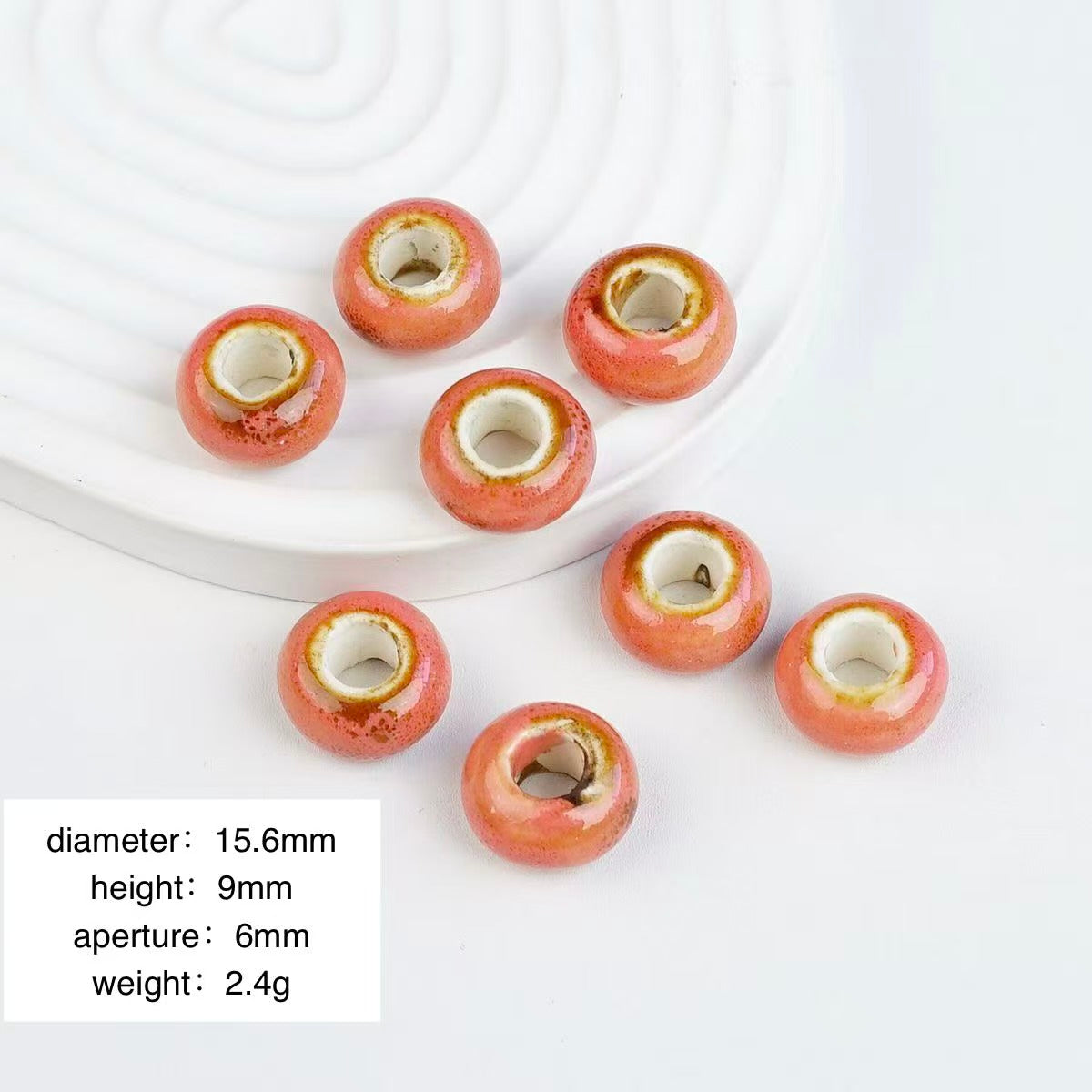 Lu 100Pcs Chinese Jingdezhen Porcelain Beads