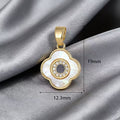 Lu White Mother-of-Pearl Rhinestone Multi-Style Pendants