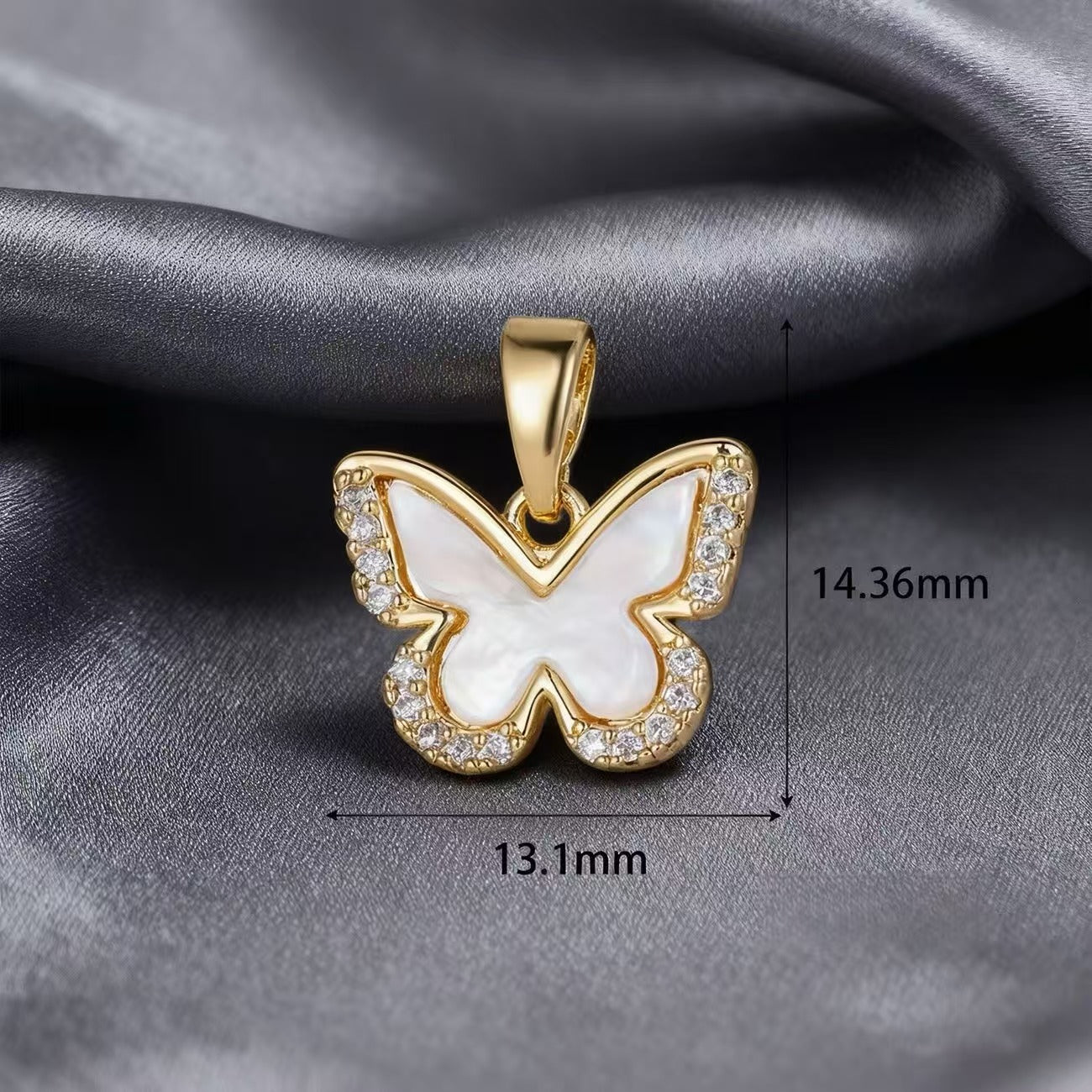 Lu White Mother-of-Pearl Rhinestone Multi-Style Pendants