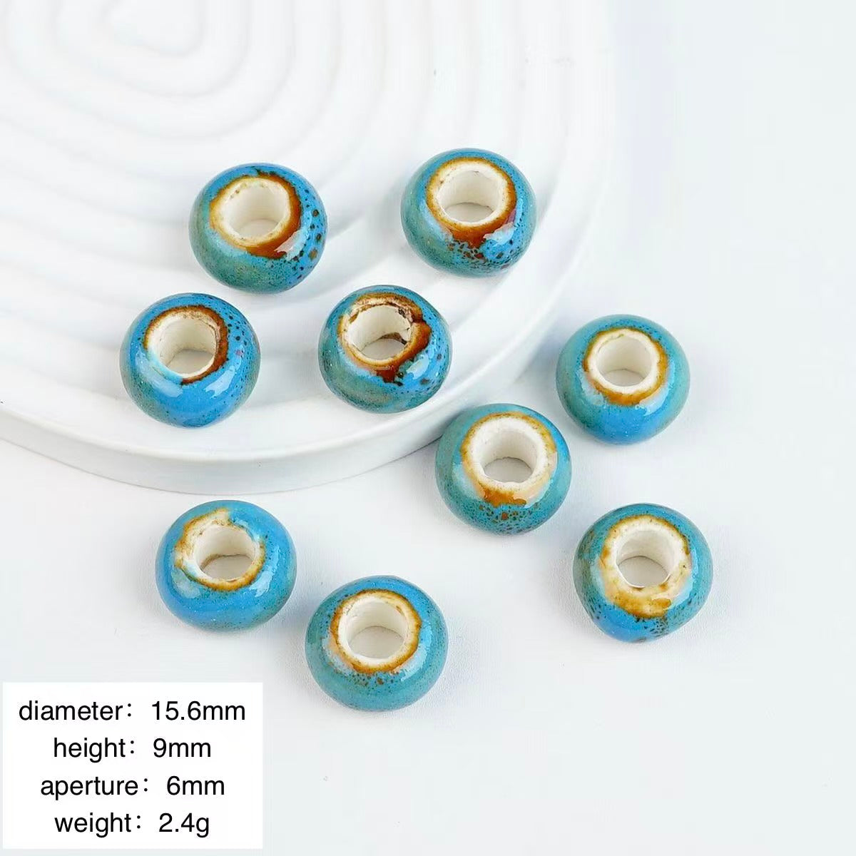 Lu 100Pcs Chinese Jingdezhen Porcelain Beads
