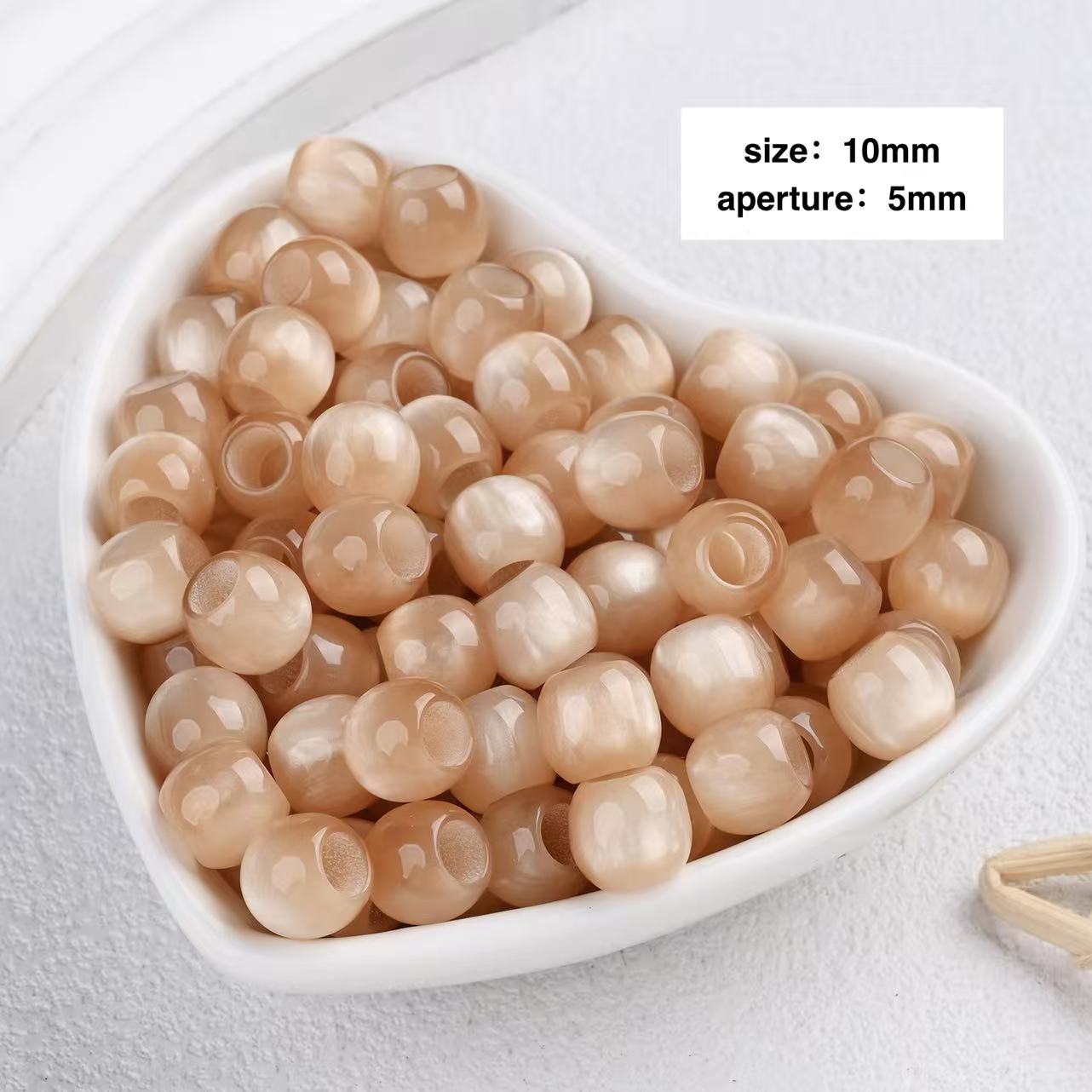 Lu 100pcs Multicolor Cat Eye Resin Beads