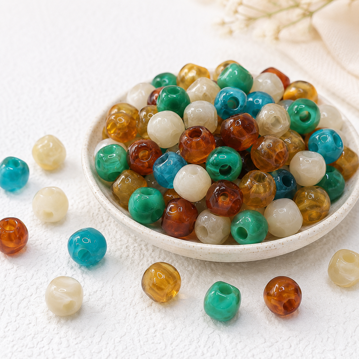 Lu 100pcs Acrylic Ice-Transparent Irregular Beads