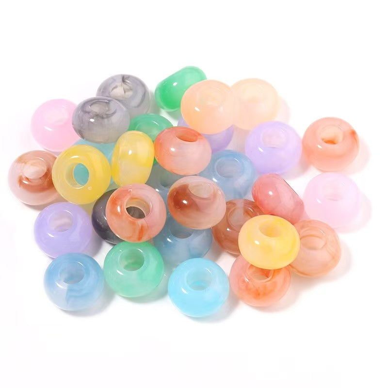 Lu 100pcs Transparent Acrylic Crystal Abacus Beads