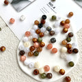 Lu 100pcs Glazed Resin Loose Beads
