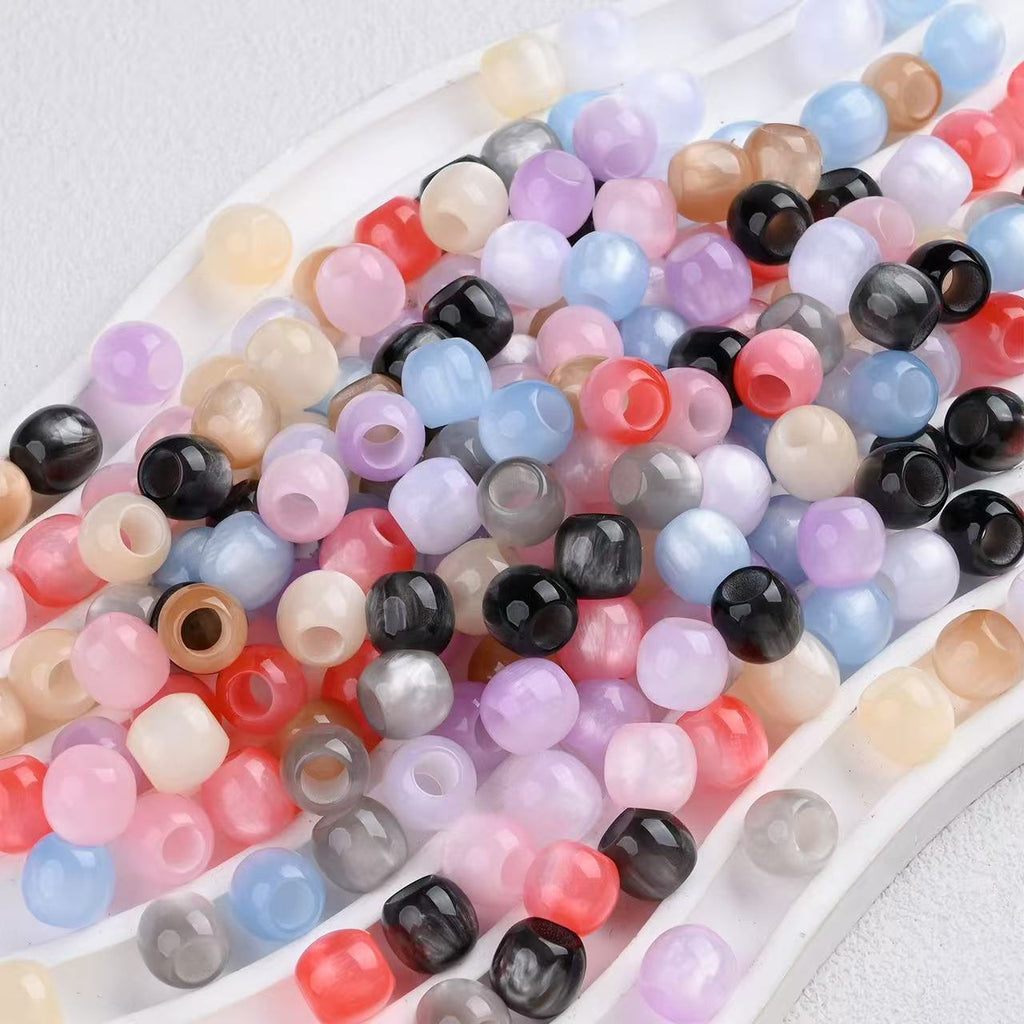 Lu 100pcs Multicolor Cat Eye Resin Beads