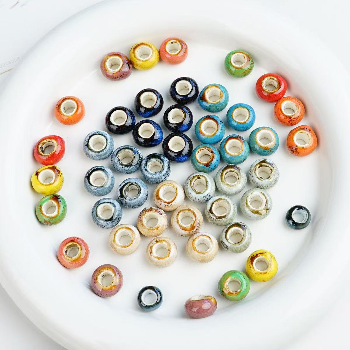 Lu 100Pcs Chinese Jingdezhen Porcelain Beads