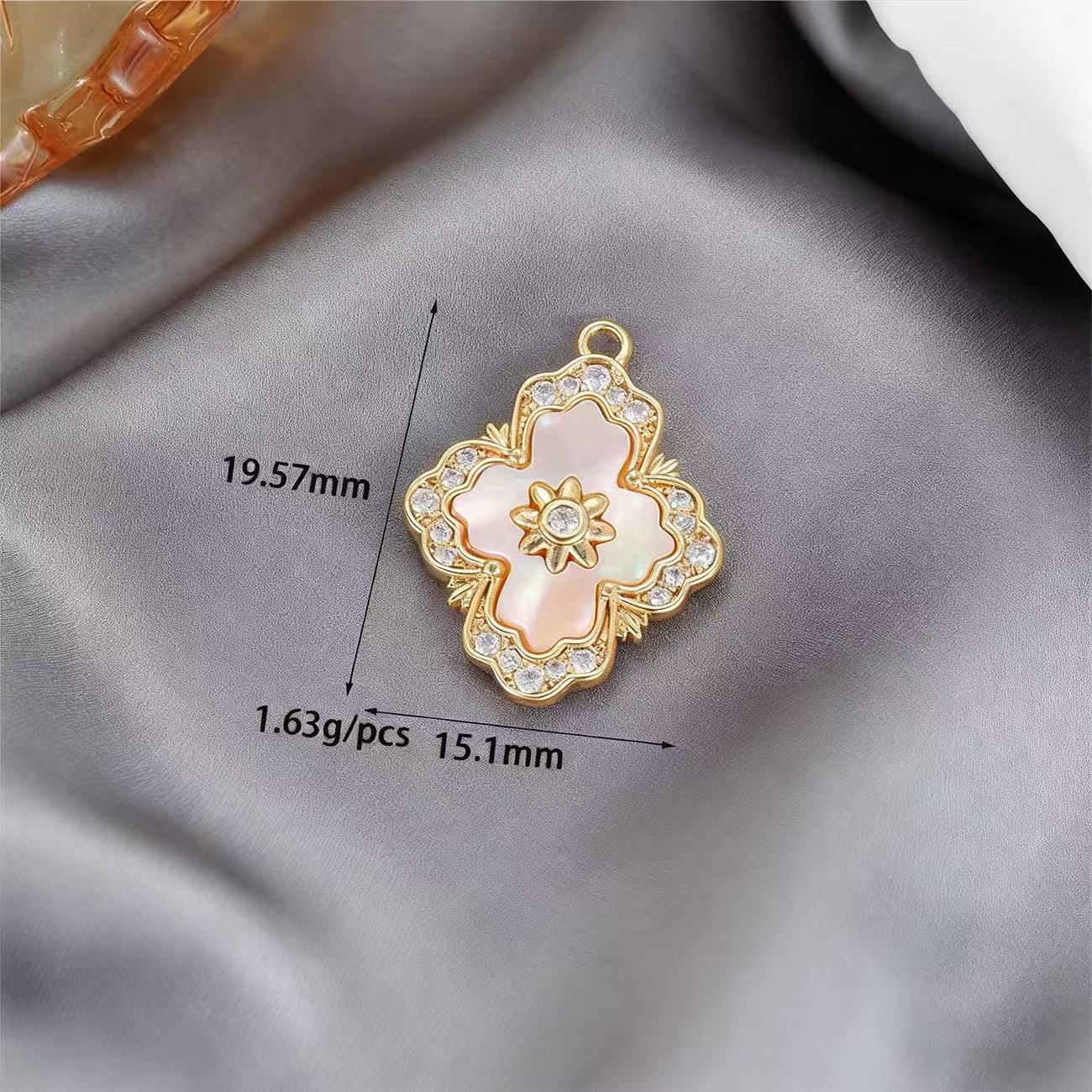 Lu White Mother-of-Pearl Rhinestone Multi-Style Pendants