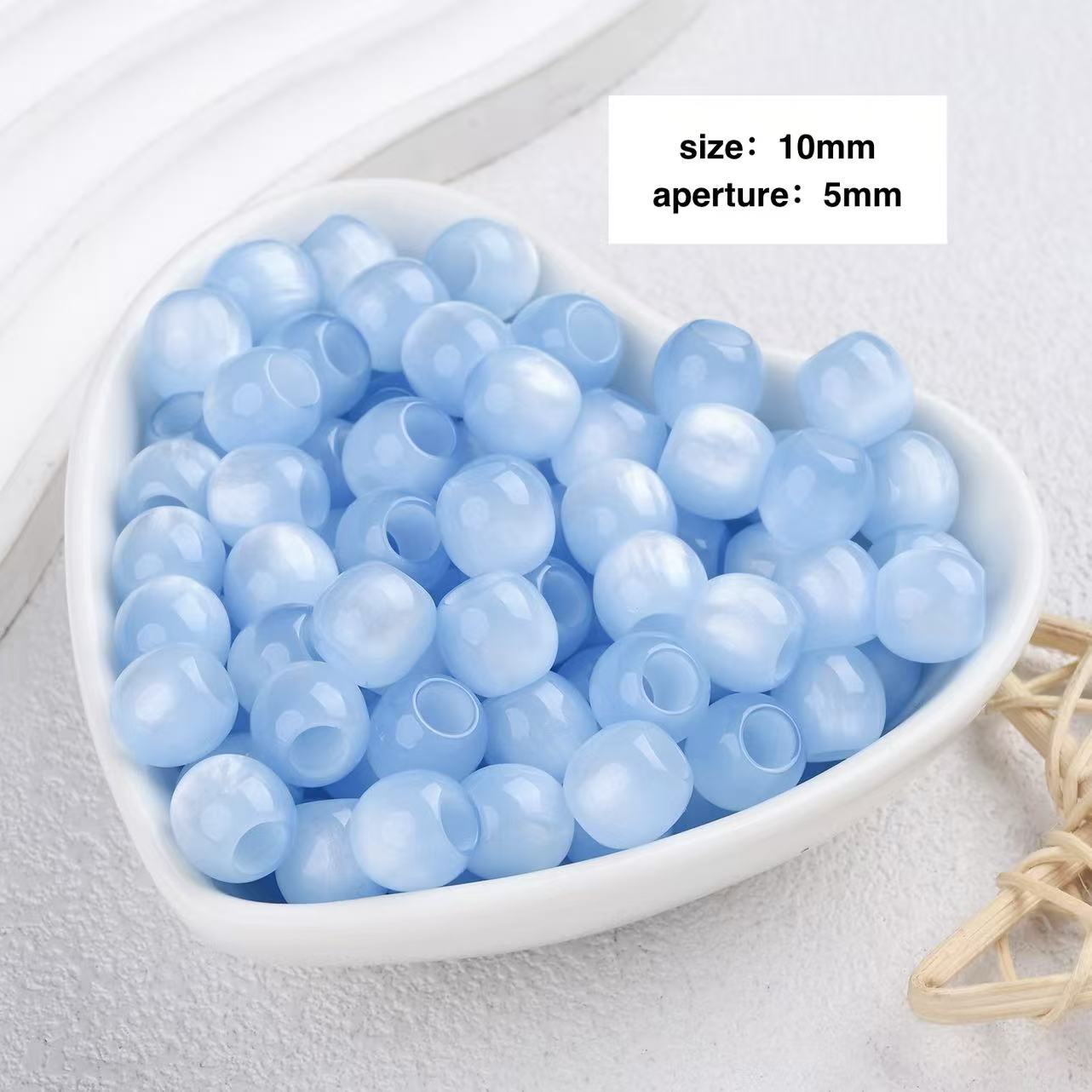 Lu 100pcs Multicolor Cat Eye Resin Beads