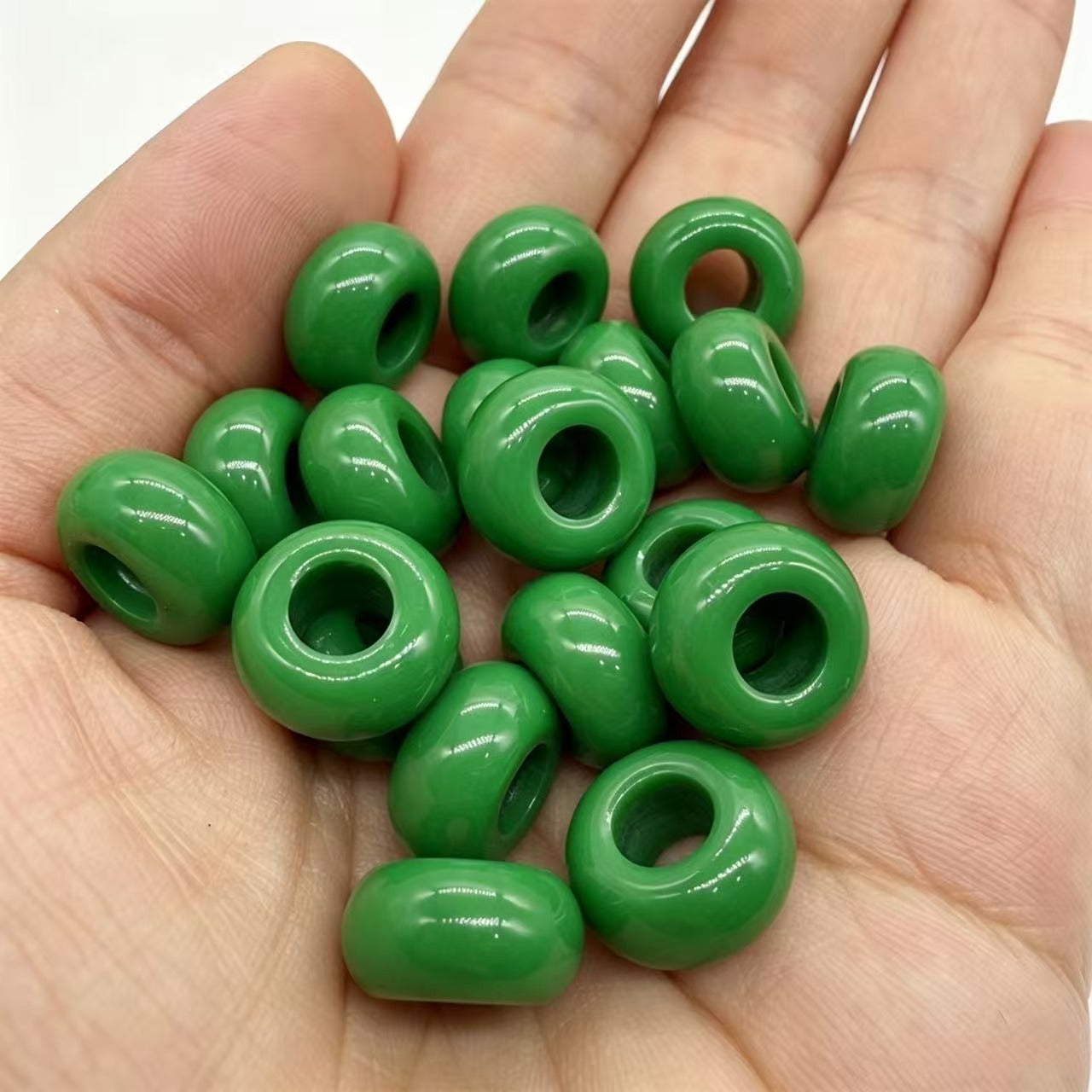 Lu 200pcs Acrylic Candy Color Large-Hole Abacus Beads