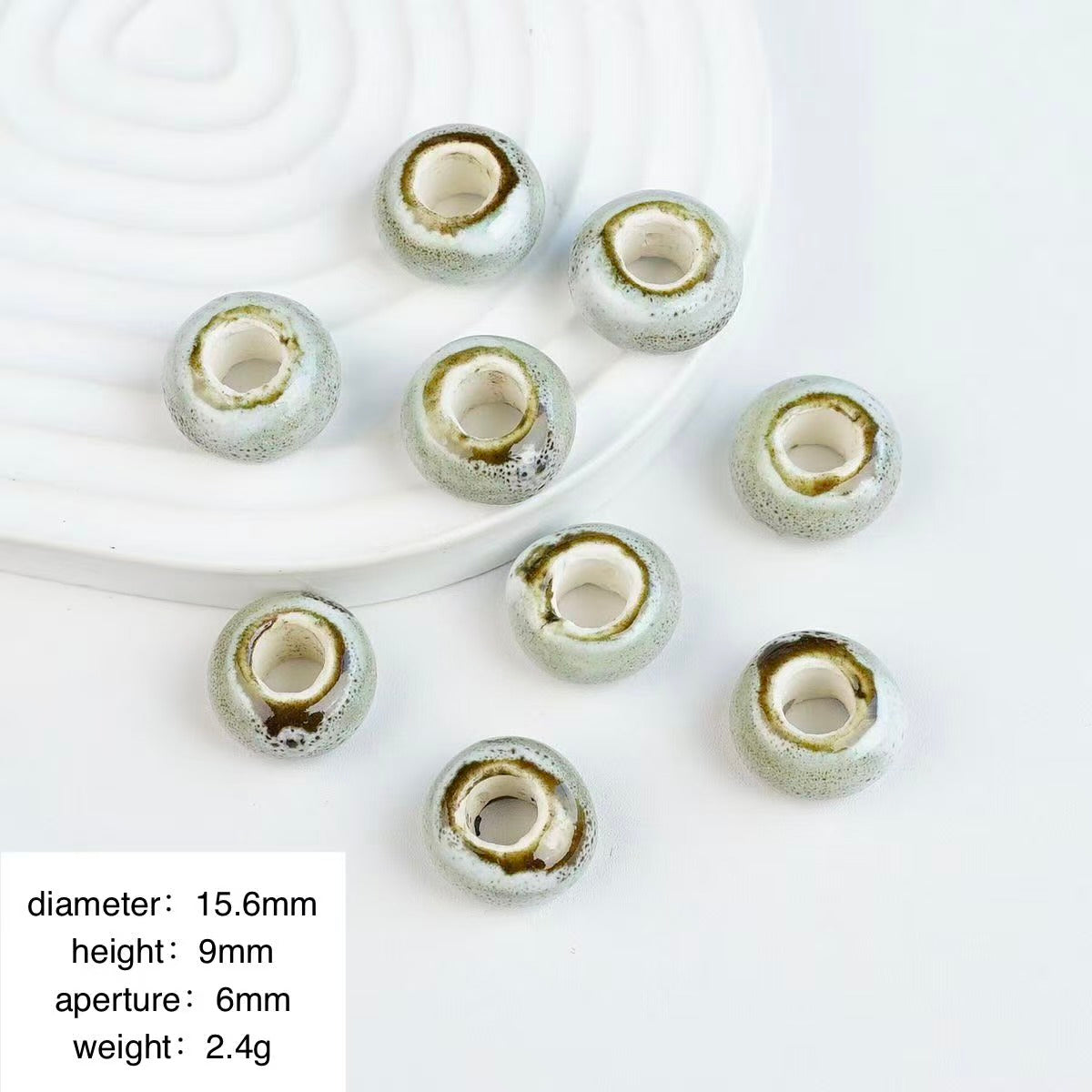Lu 100Pcs Chinese Jingdezhen Porcelain Beads