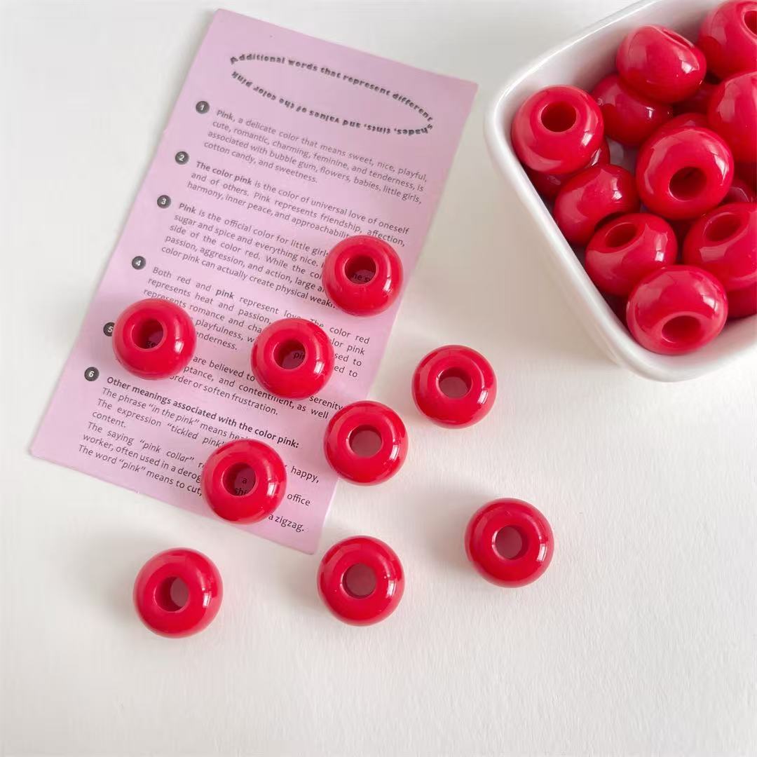 Lu 100pcs Acrylic Large Hole Wheel Beads