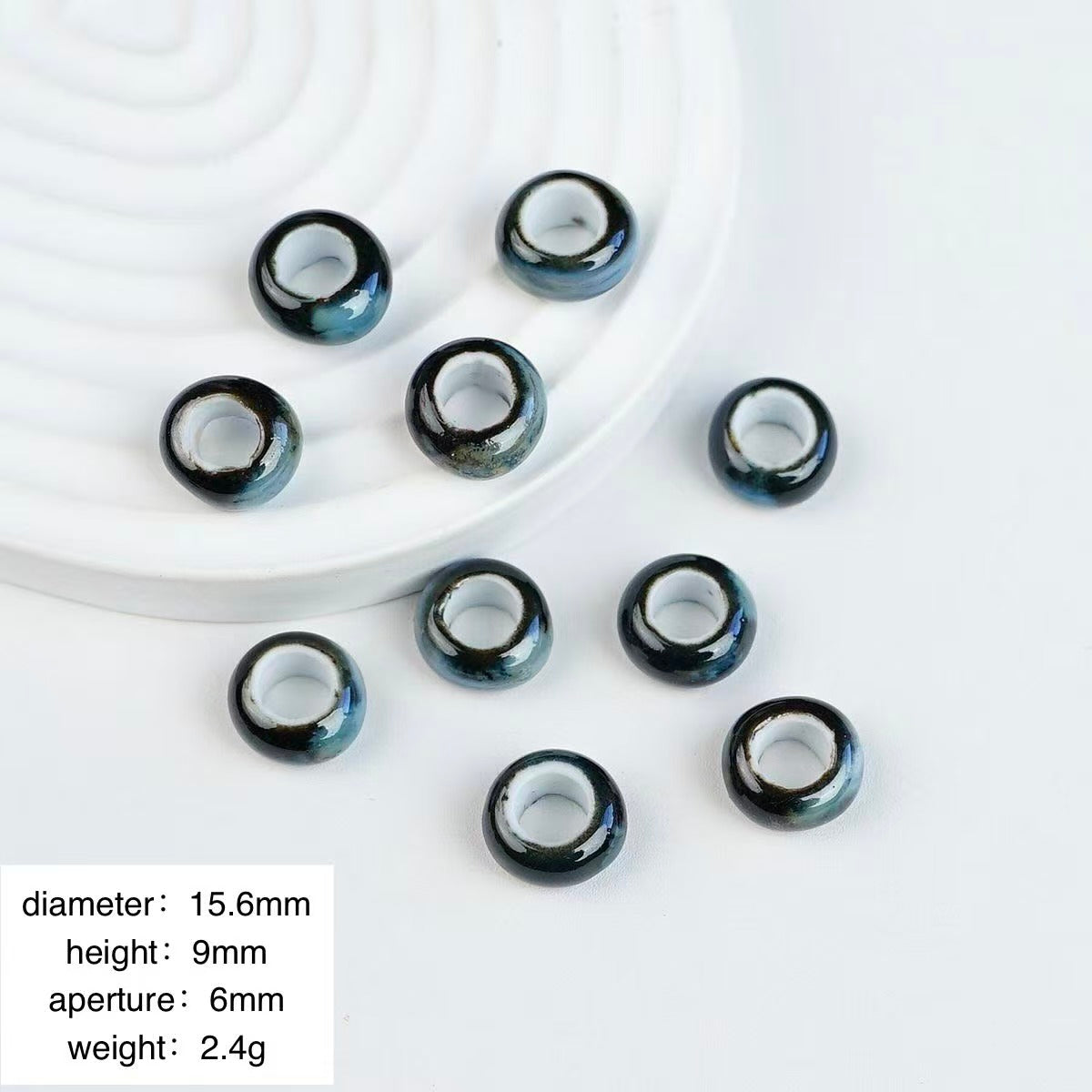 Lu 100Pcs Chinese Jingdezhen Porcelain Beads