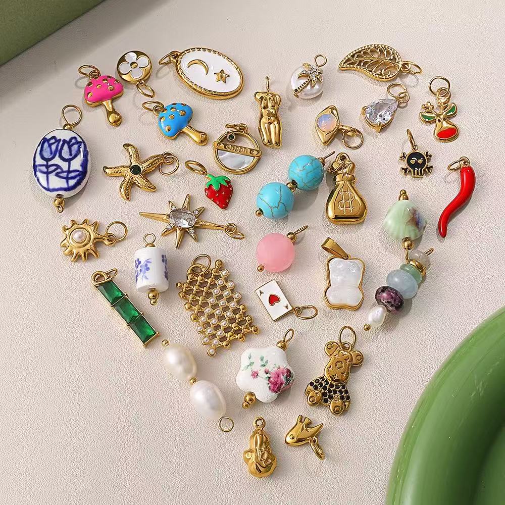 Lu DIY Multi-Style Charm Stainless Steel Plated With 18k Gold