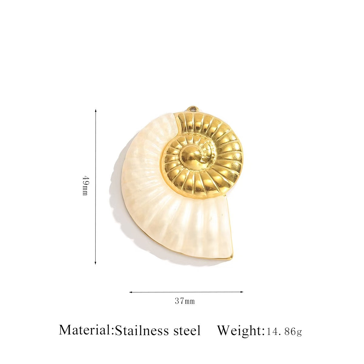 Lu Gold-Plated Stainless Steel Mother-of-Pearl Pendant