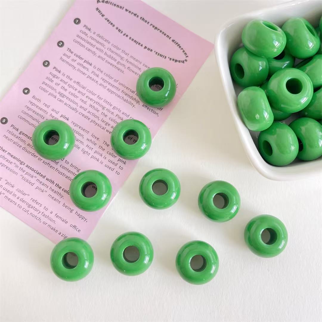 Lu 100pcs Acrylic Large Hole Wheel Beads