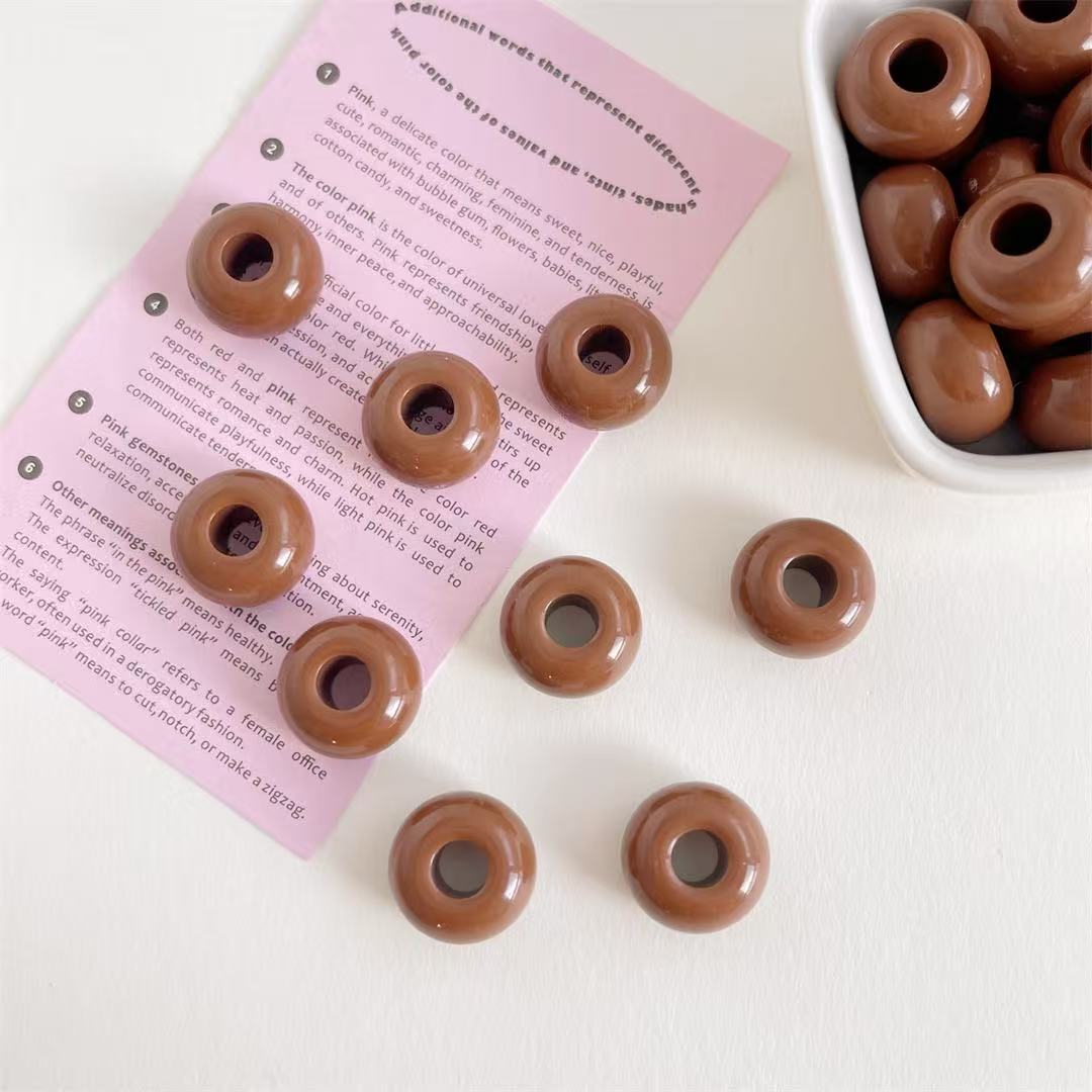 Lu 100pcs Acrylic Large Hole Wheel Beads